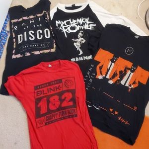 Band shirt bundle: Blink 182, MCR, TOP, PATD